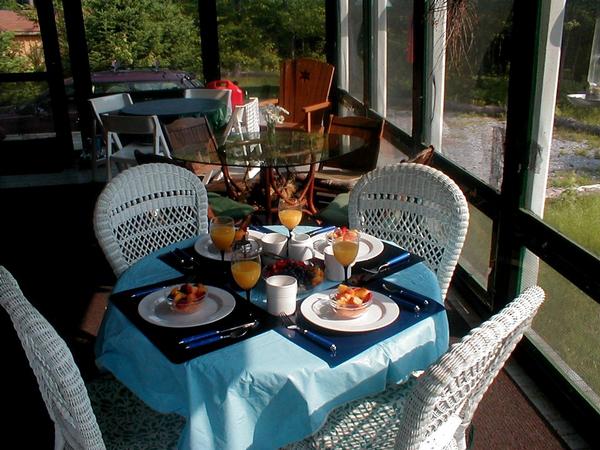 breakfast on porch - 