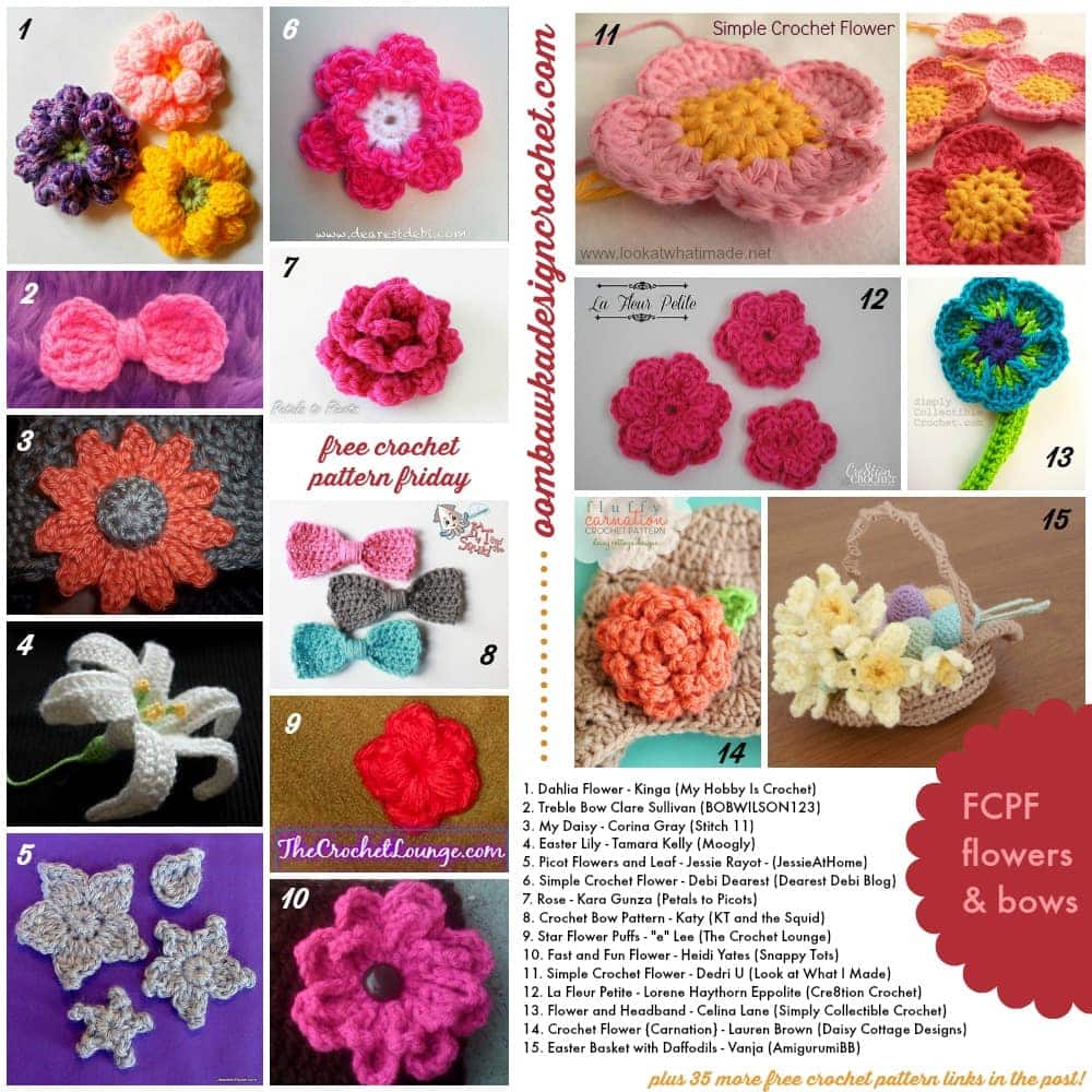 56 Free Crochet Flower and Bow Patterns to Try Today