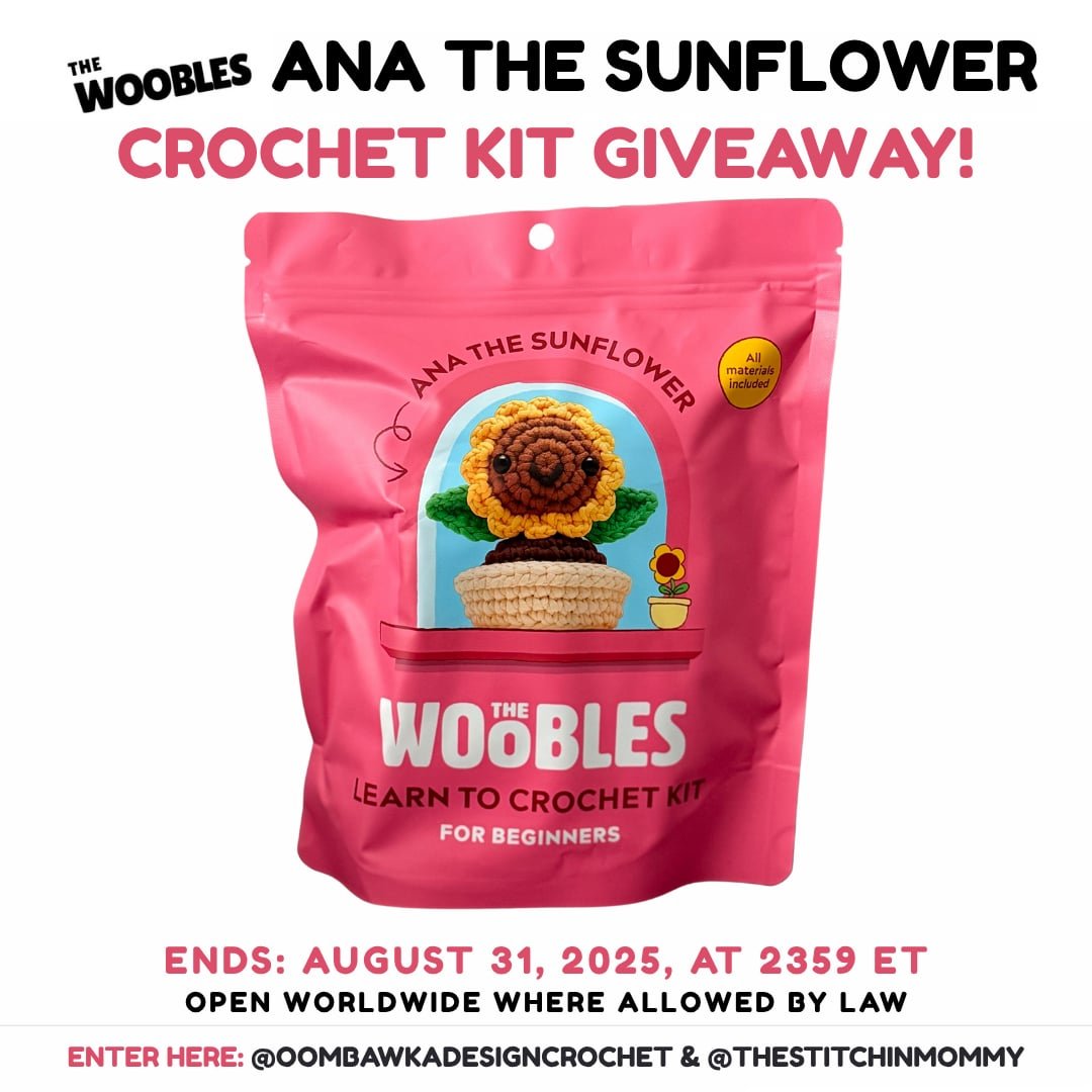 Win a full amigurumi crochet kit! Includes yarn, stuffing, a beginner-friendly pattern, and a custom hook. Ends August 30—enter now for your chance to win!