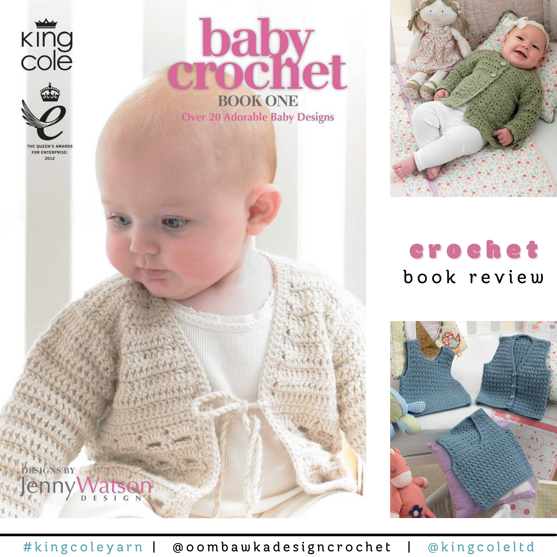 Make beautiful baby crochet garments with these adorable patterns! Sized for 0-2 years, they work perfectly with King Cole DK yarns.