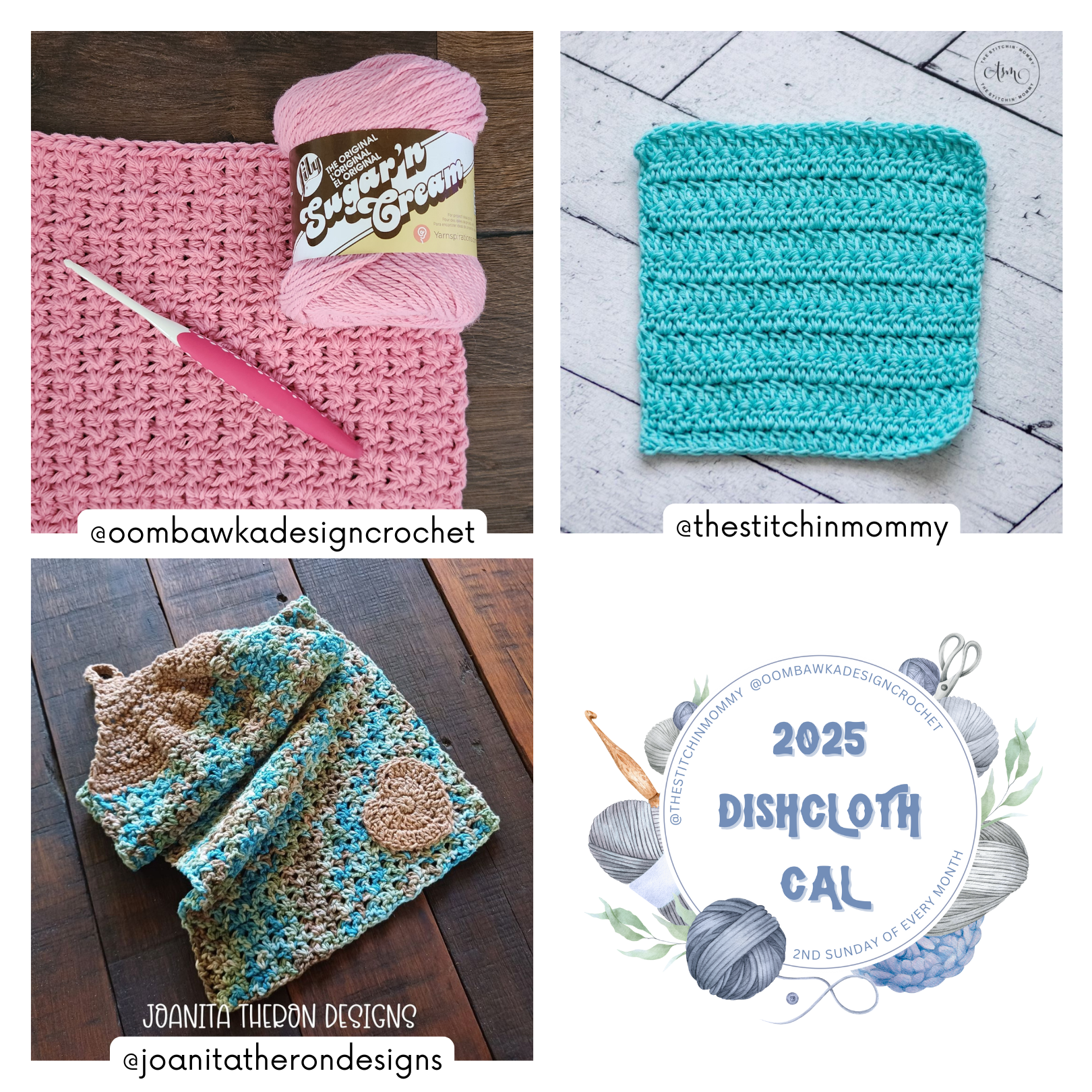 This month’s Dishcloth of the Month Club brings you three free crochet dishcloth patterns! These textured designs are great for scrubbing and gifting.
