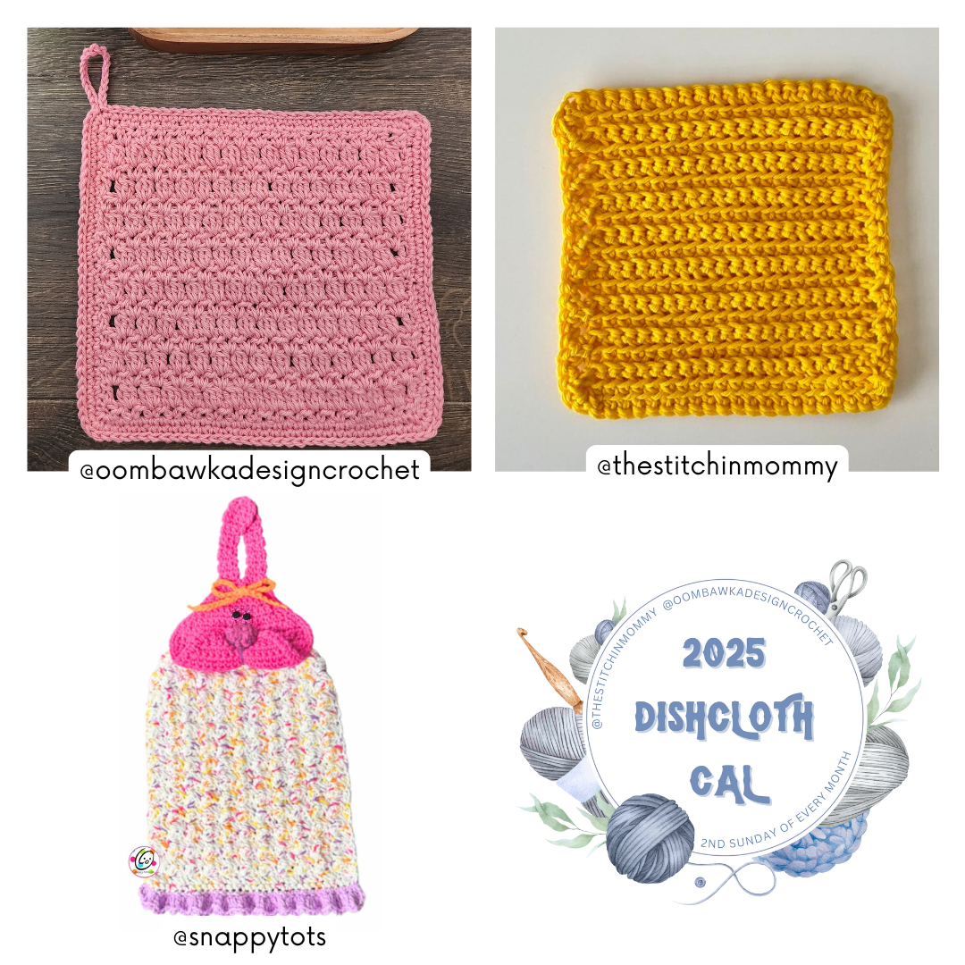🧶 Dishcloth of the Month Club! 🧼 Try these three free crochet dishcloth patterns and add a handmade touch to your kitchen. Made with cotton yarn, they’re practical and fun! 🌿 Grab the free patterns now