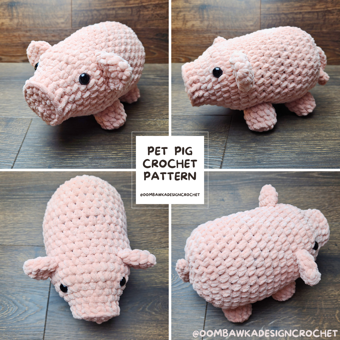 🐷 Ready to crochet something adorable? Check out my free pattern for this cute pet pig! Easy to crochet, this project uses super bulky yarn and a 7 mm hook. Get started today! 🧶✨ #calcentralcrochet #hobbiitoucan