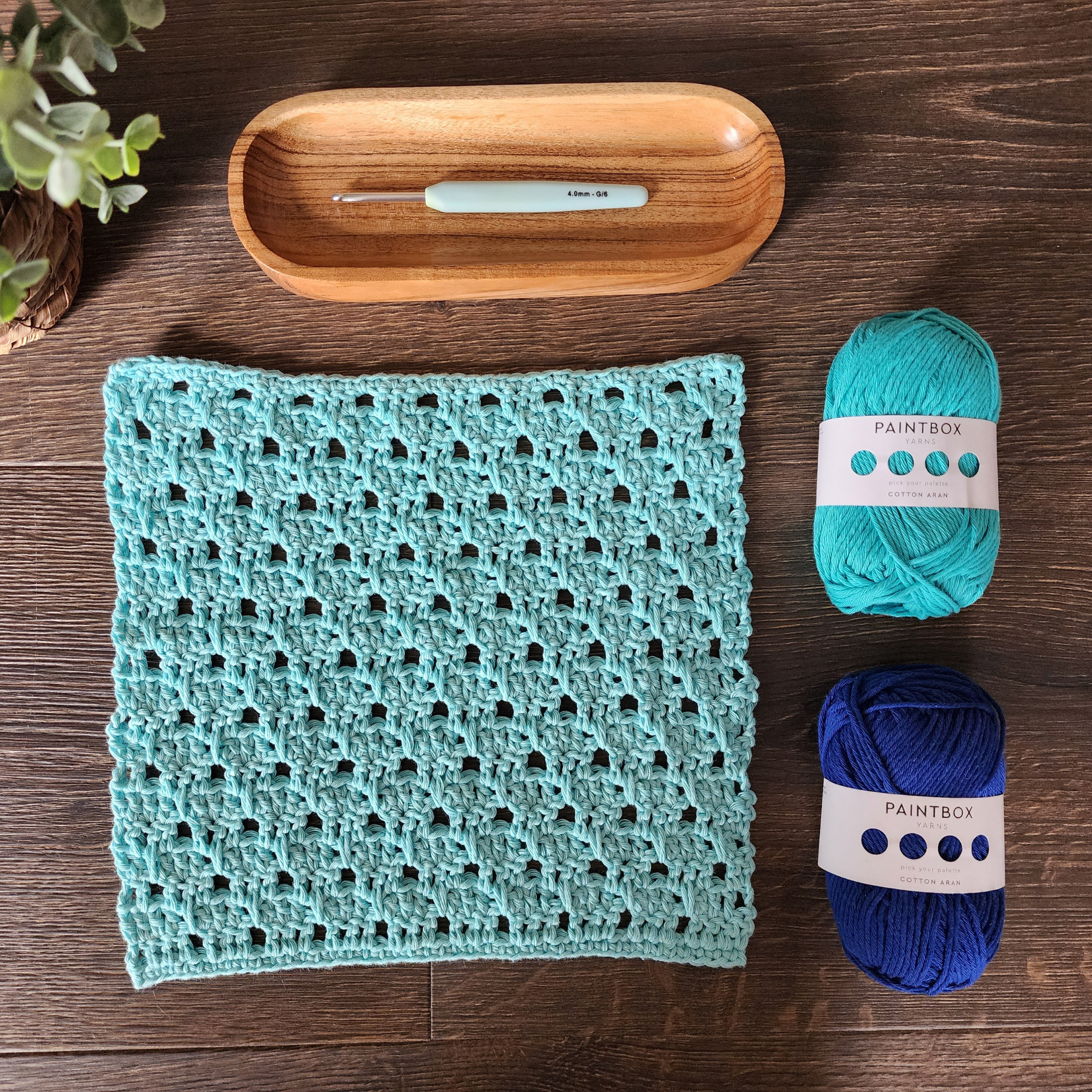 This quick and easy modern crochet dishcloth uses just 93 yards of Medium Weight yarn. The pattern includes step-by-step photos and a video tutorial. It uses only chain, single crochet, and double crochet stitches—making it great for beginners and a fast make for anyone.