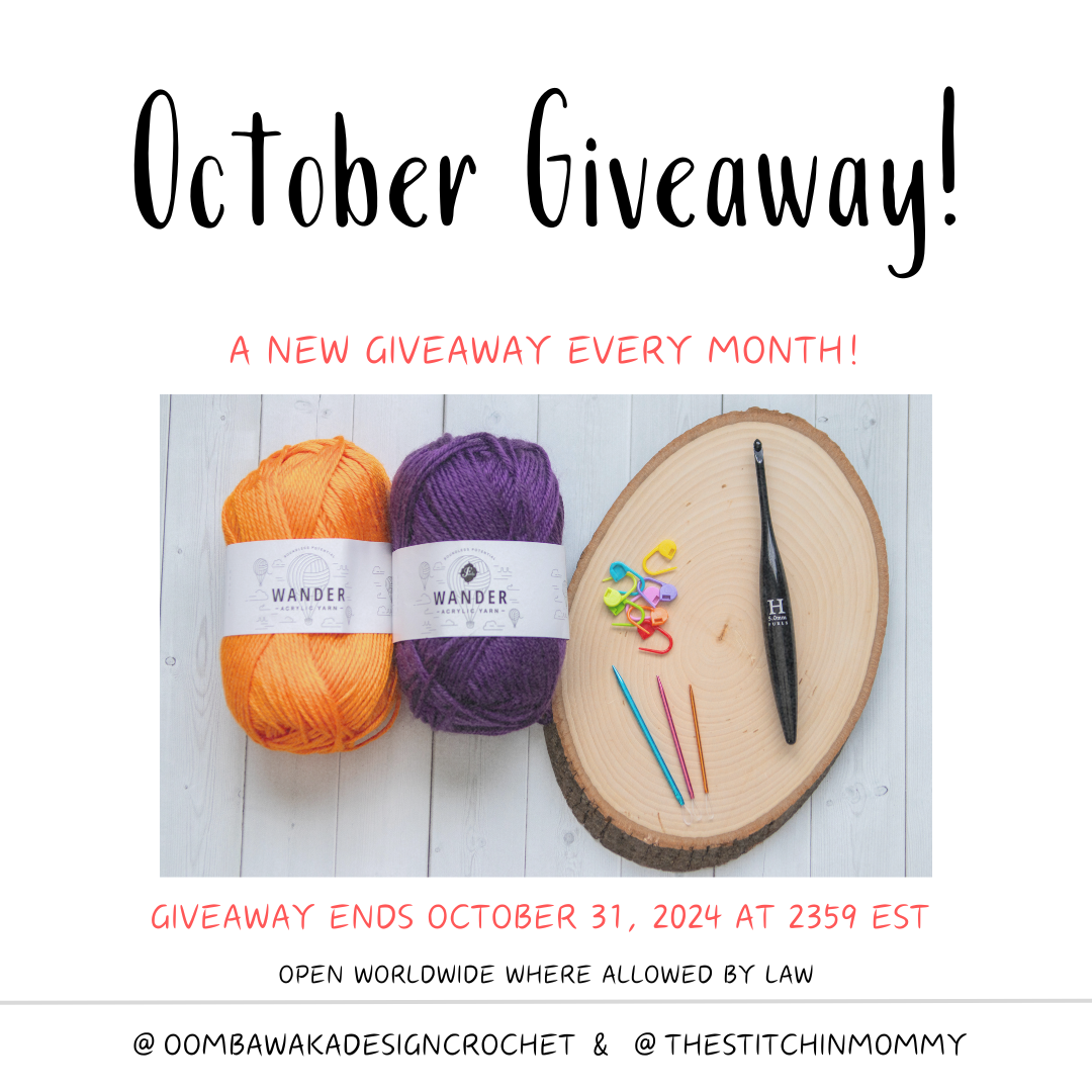 Enter the October Crochet Giveaway! Win a Furls 5 mm Hook, yarn, and more! Don’t miss your chance to win – ends Oct 31! #crochet #giveaway #FurlsHook #crochetlove
