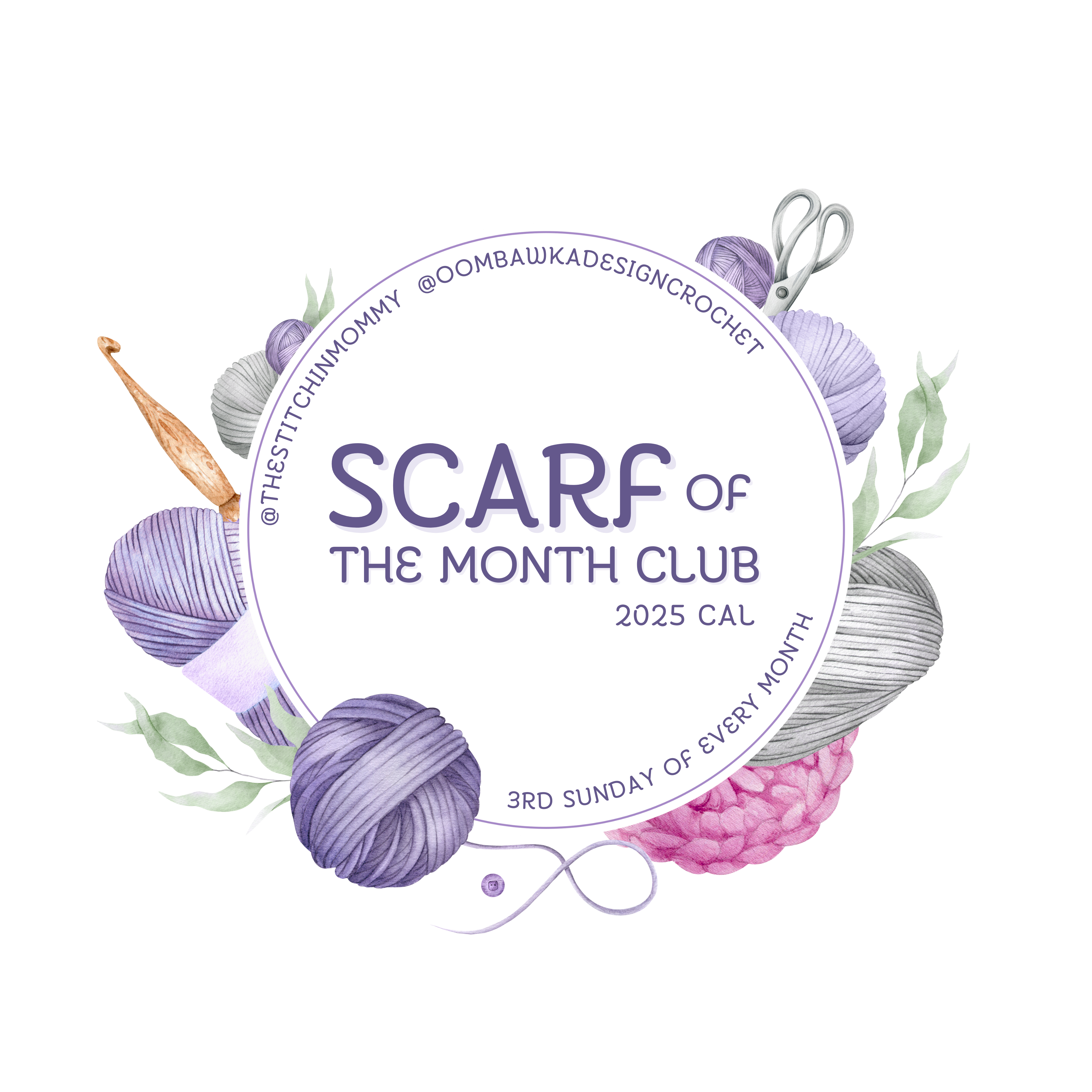 Scarf of the Month CAL. You can expect some cozy crochet patterns to become available on the third Sunday of every month in 2025!