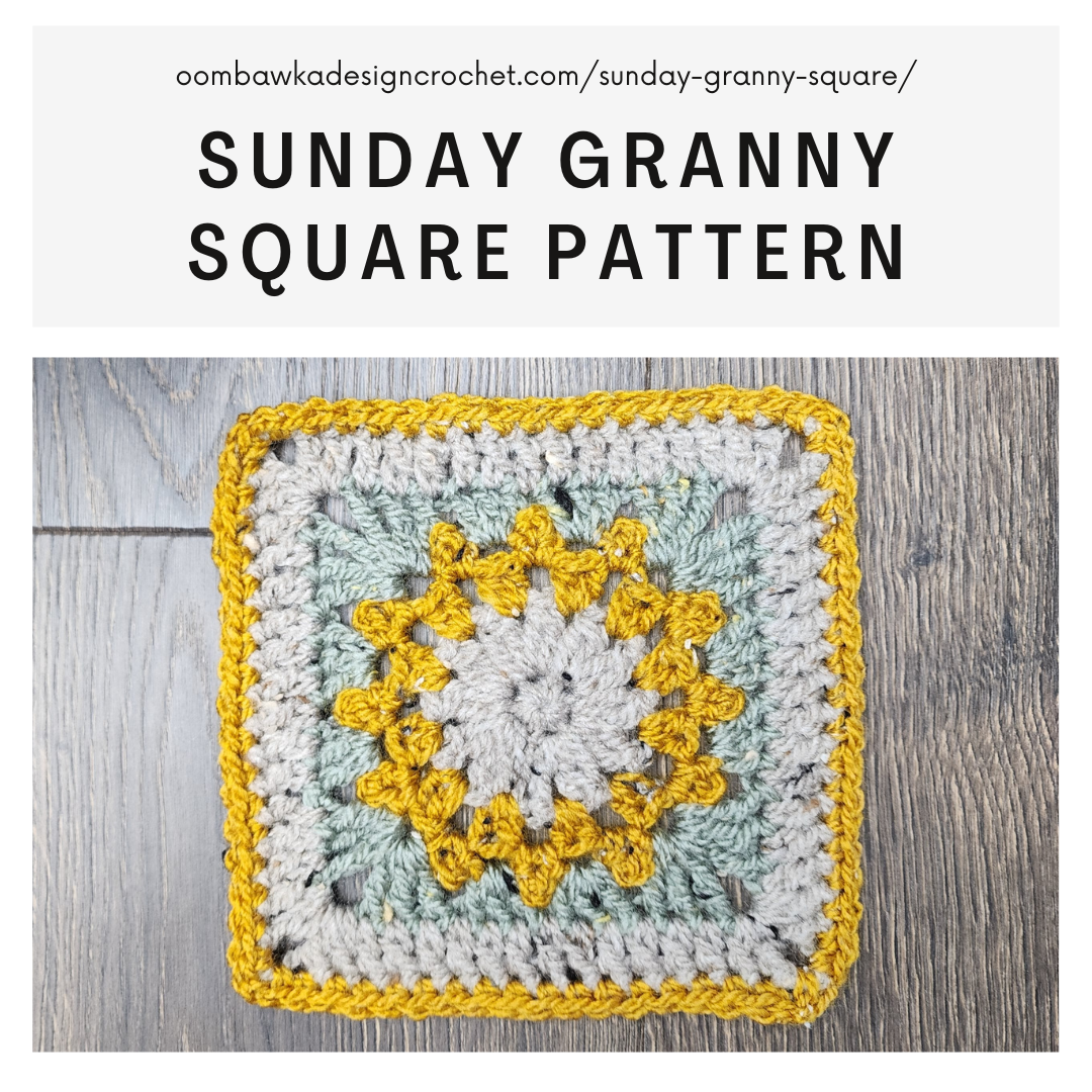 Sunday Granny Square Pattern is a 6 inch square that is crocheted with Aran Weight / Medium Weight Yarn [4] and a 6 mm (J) crochet hook. #KingCole #KingColeYarn #KingColeCreations #KingColeAmbassador #grannysquare #afghansquare #afghanblock #crochet #freepattern