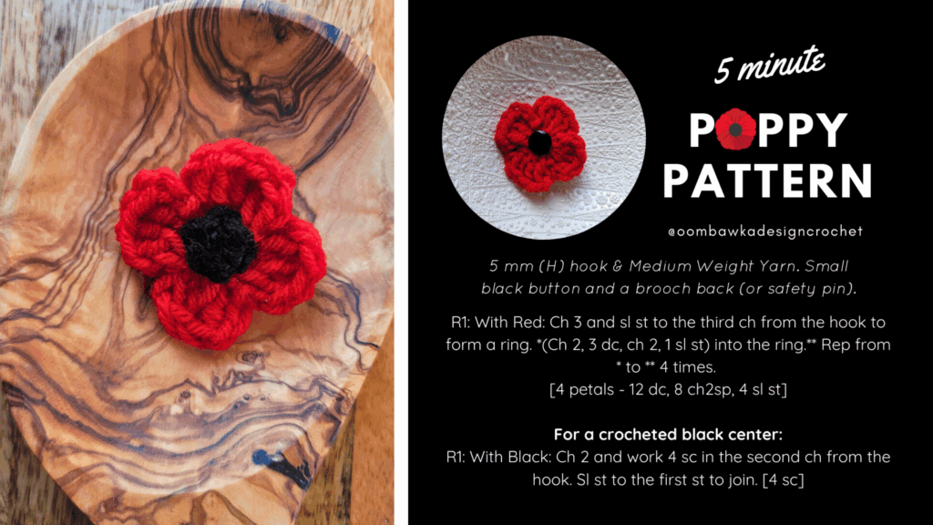 Quick, simple, and meaningful — this 5-minute crochet poppy is one you’ll enjoy making each year.